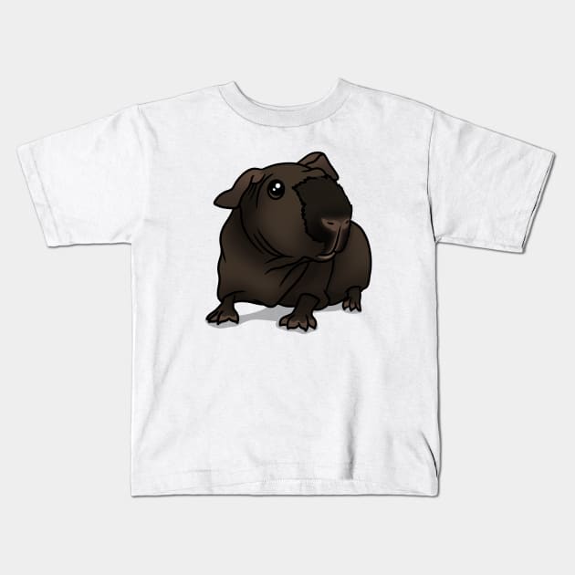 Skinny Pig Black Kids T-Shirt by Kats_guineapigs